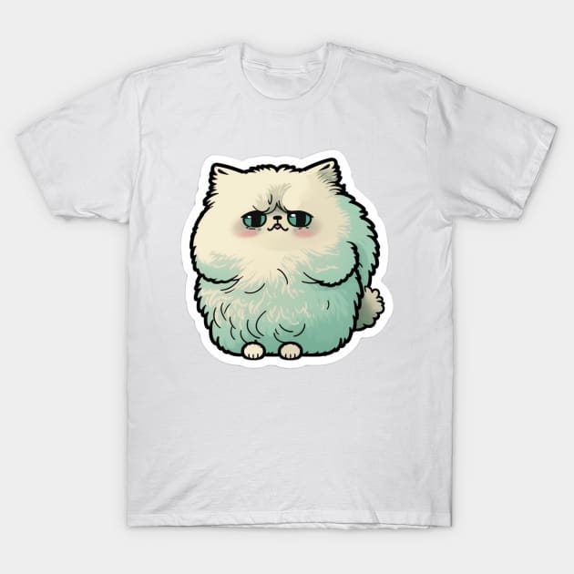 Elegant Persian Cat Sticker for Cat Lovers T-Shirt by cptpuggles